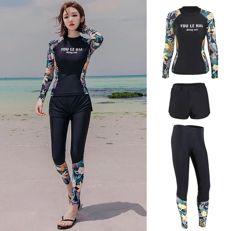 Women's 3pcs set Rash Guard Long Sleeve Swim Shirts and Leggings, UV/Sun Wetsuit Swimsuit Body Suit Full Surf Yoga Tracksuits
Women's 3pcs set Rash Guard Long Sleeve Swim Shirts and Leggings, UV/Sun Wetsuit Swimsuit Body Suit Full Surf Yoga Tracksuits