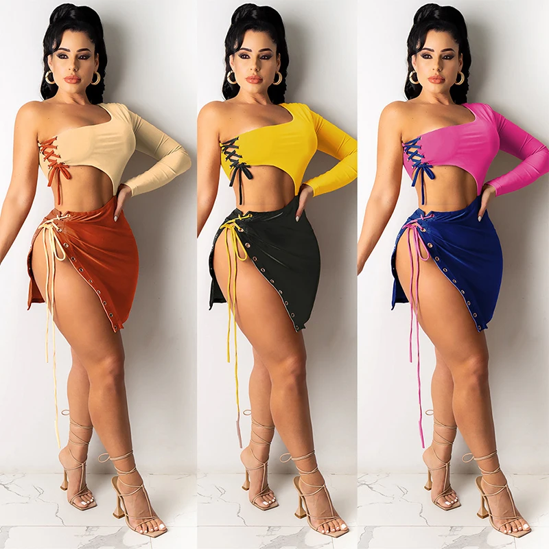 TNNAOFF Sexy hollow out Bandage Bodycon Mini Dress for Women Summer Vacation Outfits One Shoulder Long Sleeve Night Club Dresses 
TNNAOFF Sexy hollow out Bandage Bodycon Mini Dress for Women Summer Vacation Outfits One Shoulder Long Sleeve Night Club Dresses