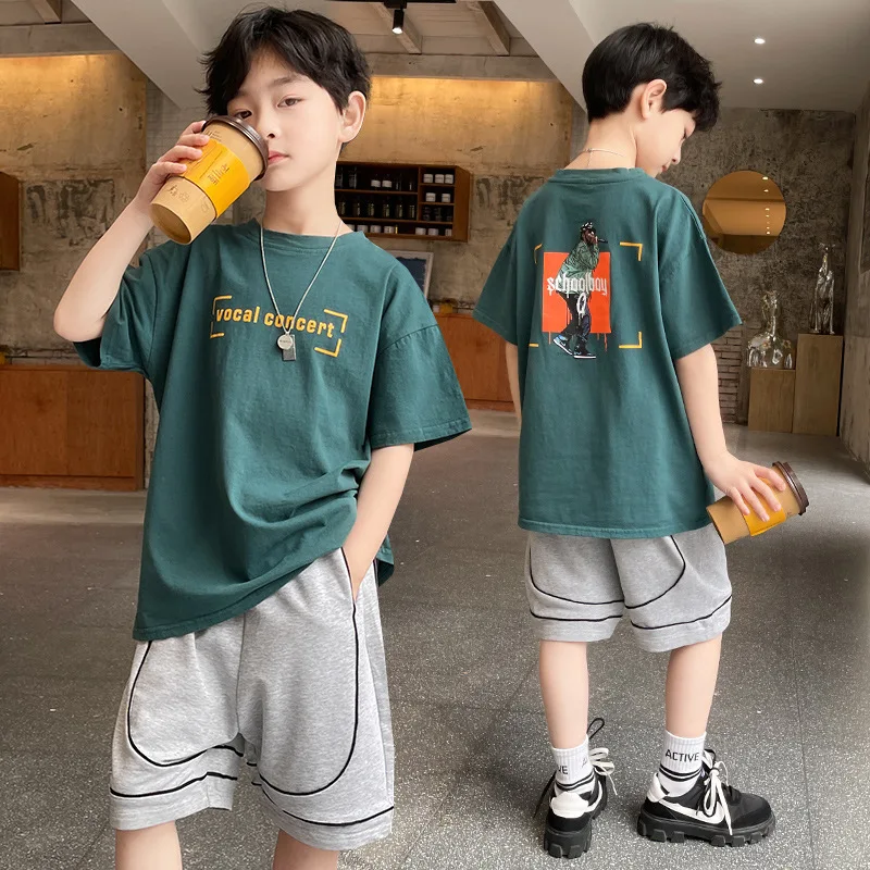 Korean Toddler Boys Clothing Set Summer Teenage Sport Suit Short Sleeve T-shirts and Loose Pants Fashion Kids 2 Piece Outfits
Korean Toddler Boys Clothing Set Summer Teenage Sport Suit Short Sleeve T-shirts and Loose Pants Fashion Kids 2 Piece Outfits