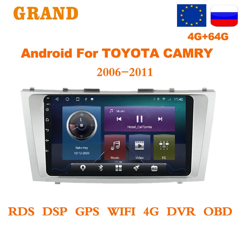 GRAND For Toyota Camry 6 XV 40 50 2006 - 2011 Android 10 Car Radio Multimedia Video Player 2 Din GPS 2din Stereo no dvd
GRAND For Toyota Camry 6 XV 40 50 2006 - 2011 Android 10 Car Radio Multimedia Video Player 2 Din GPS 2din Stereo no dvd