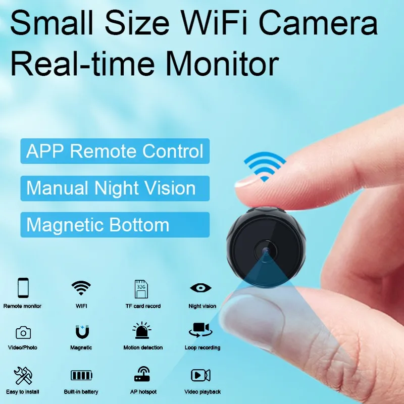 WD85 Mini Camera WiFi Camera 1080p HD Night Version Micro Voice Recorder Wireless Mini Camcorders Video Surveillance IP Camera 
WD85 Mini Camera WiFi Camera 1080p HD Night Version Micro Voice Recorder Wireless Mini Camcorders Video Surveillance IP Camera