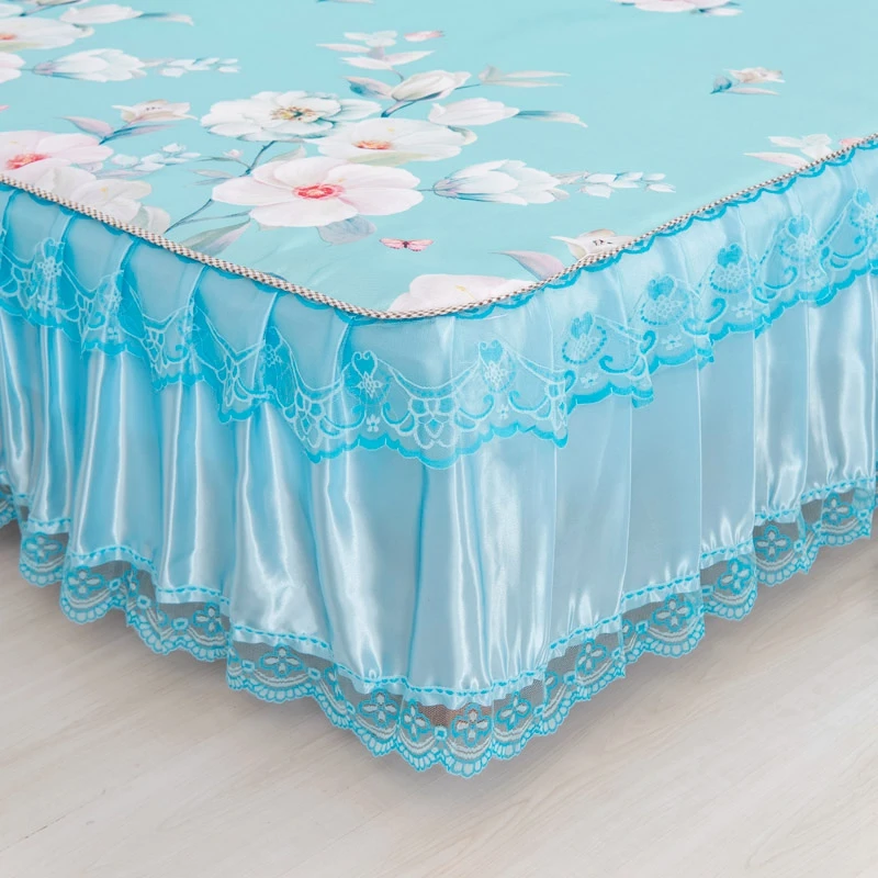 1pcs Bed Cover High Quality Bed Ruffle lace Luxury Bed Skirt Blue Printing Type Flat Sheet Bed-mat for Summer Single Twin Size
1pcs Bed Cover High Quality Bed Ruffle lace Luxury Bed Skirt Blue Printing Type Flat Sheet Bed-mat for Summer Single Twin Size