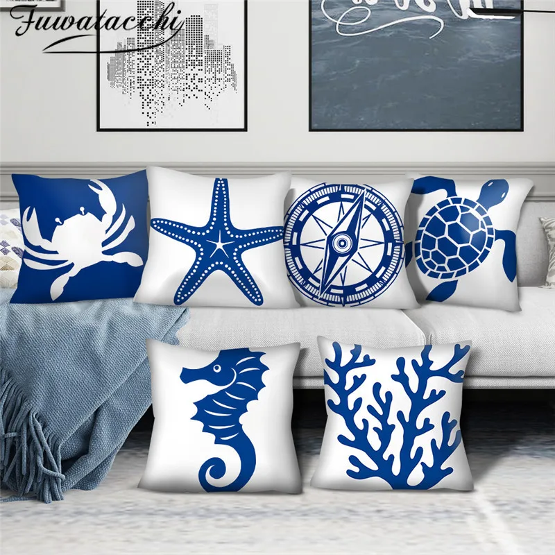 Fuwatacchi Blue Anchor Geometric Pattern Cushion Cover Marine Animal Painted Pillow Covers for Home Sofa Decorative Pillowcases
Fuwatacchi Blue Anchor Geometric Pattern Cushion Cover Marine Animal Painted Pillow Covers for Home Sofa Decorative Pillowcases