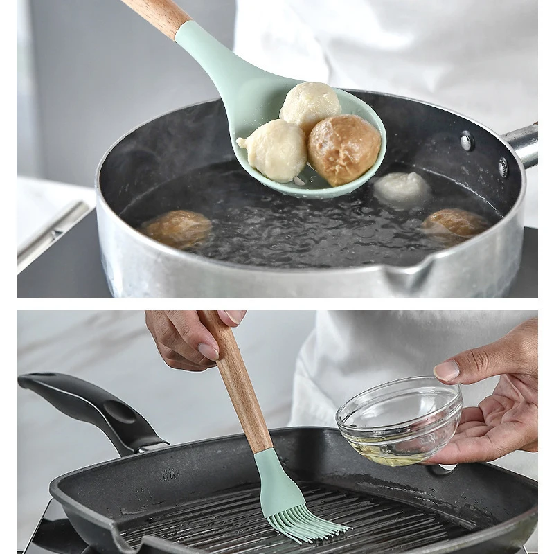 Silicone Kitchenware Cooking Utensils Set 12 PCS silicone kitchenware storage square barrel wooden handle Kitchen utensils Set
Silicone Kitchenware Cooking Utensils Set 12 PCS silicone kitchenware storage square barrel wooden handle Kitchen utensils Set