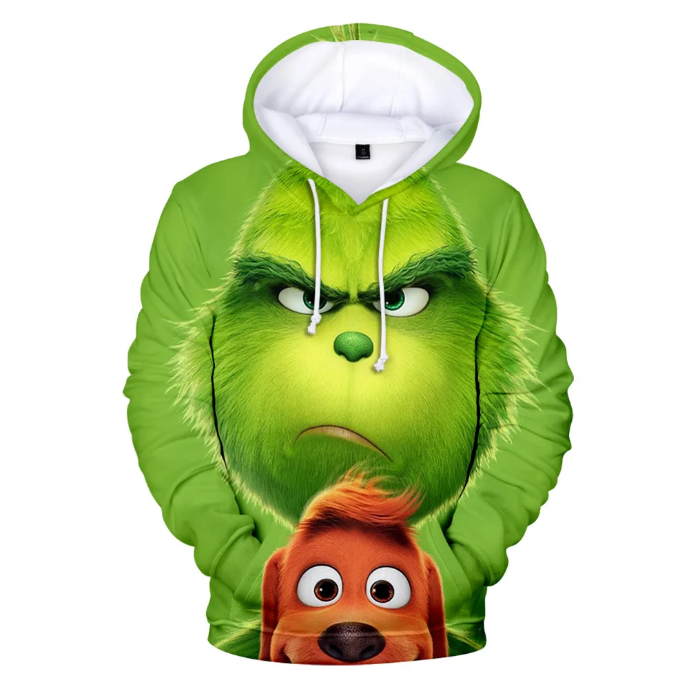 

New 3D Green Grinch Hoodies Men Women Sweatshirt Fashion Hooded Autumn Casual Harajuku Hip Hop Boys Girls Pullovers Oversize