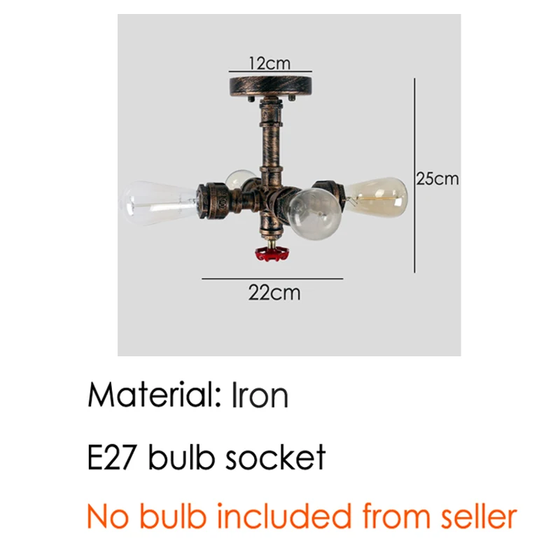 Винтажный Железный потолочный светильник в стиле лофт потолочная лампа с