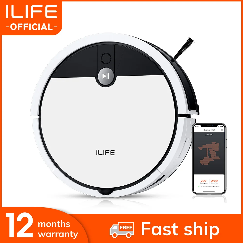 

ILIFE V9e Robot Vacuum Cleaner Smart Large Dust Box WIFI Cellphones APP Control 4000Pa Suction 110 Mins RunTime, Household Tools