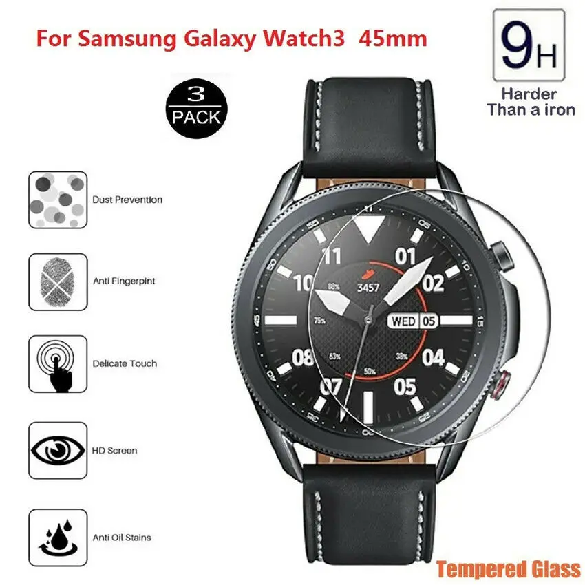 3Pcs HD-Clear Tempered Glass Screen Protector Scratch-resistant Full Coverage Film For Samsung Galaxy Watch 3 41mm / 45mm
3Pcs HD-Clear Tempered Glass Screen Protector Scratch-resistant Full Coverage Film For Samsung Galaxy Watch 3 41mm / 45mm