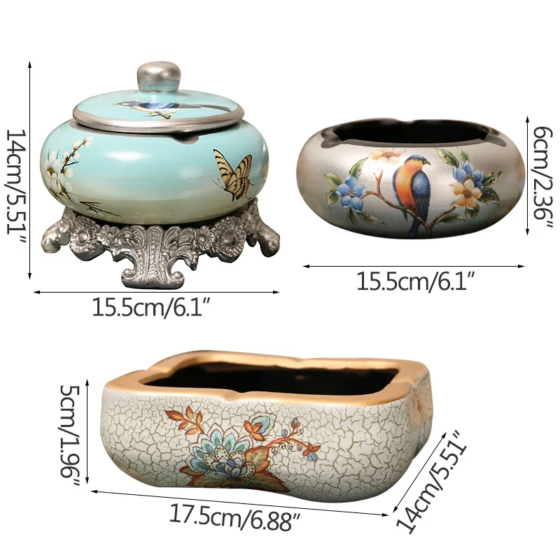 Vintage Ceramic Luxury Ashtray Home Decoration Accessories Creative Portable Ashtray Desktop Decor Ornament Crafts Gifts 
Vintage Ceramic Luxury Ashtray Home Decoration Accessories Creative Portable Ashtray Desktop Decor Ornament Crafts Gifts