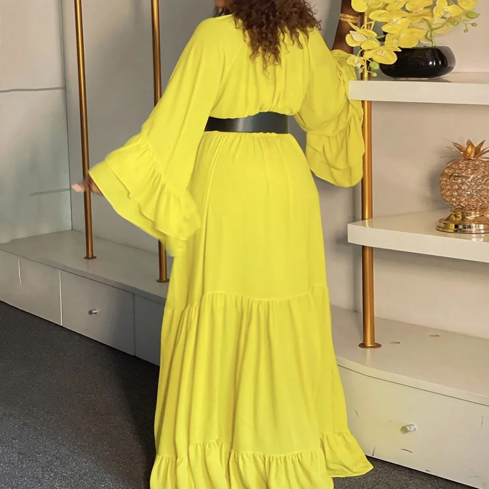 3XL Long Dress Women 2021 Summer Muslim African Flare Sleeves Fashion Floor-Length Solid Maxi Dresses Robe Femme Vestidos
3XL Long Dress Women 2021 Summer Muslim African Flare Sleeves Fashion Floor-Length Solid Maxi Dresses Robe Femme Vestidos