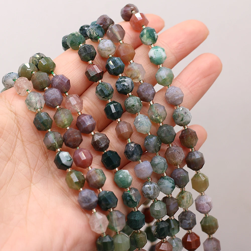

Natural India Agate Beaded Round Shape Faceted Beads for Jewelry Making DIY Necklace Bracelet Accessries 8mm