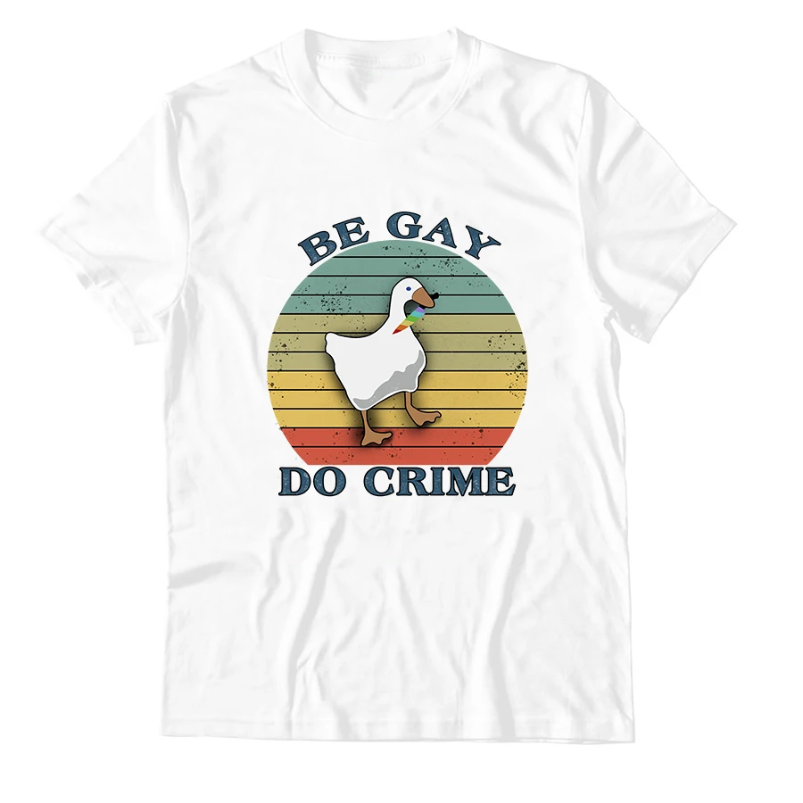 Funny LGBTQ Pride T-Shirt Men Vintage 100% Cotton Plus Size Graphic T Shirts For Men High Quality Be Gay Do Crime Goose Print
Funny LGBTQ Pride T-Shirt Men Vintage 100% Cotton Plus Size Graphic T Shirts For Men High Quality Be Gay Do Crime Goose Print