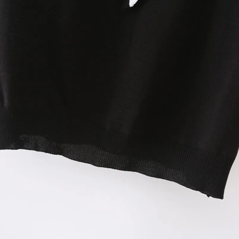 Artsnie Summer 2021 V Neck Bow Sweater Women Black Casual Short Sleeve Crop Tops Streetwear Knitted Ladies Cropped Tops Sweater
Artsnie Summer 2021 V Neck Bow Sweater Women Black Casual Short Sleeve Crop Tops Streetwear Knitted Ladies Cropped Tops Sweater