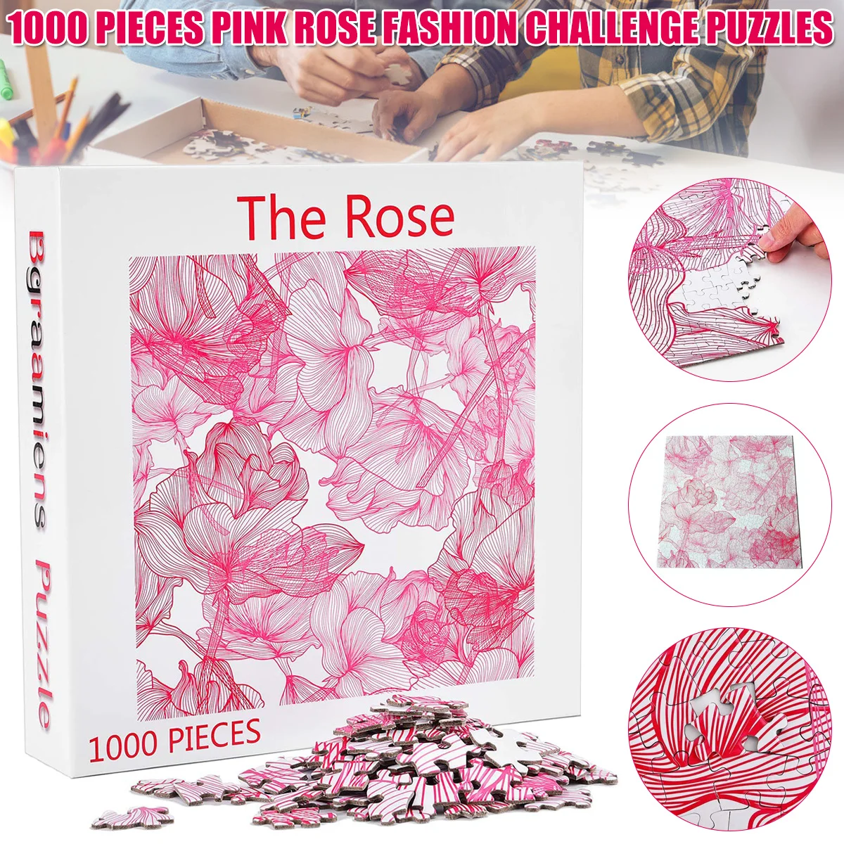 1000pcs Wooden Puzzle Rose Pattern Fashion Challenge Blue Board Jigsaw Puzzles Gift for Adult Kids LBV 
1000pcs Wooden Puzzle Rose Pattern Fashion Challenge Blue Board Jigsaw Puzzles Gift for Adult Kids LBV