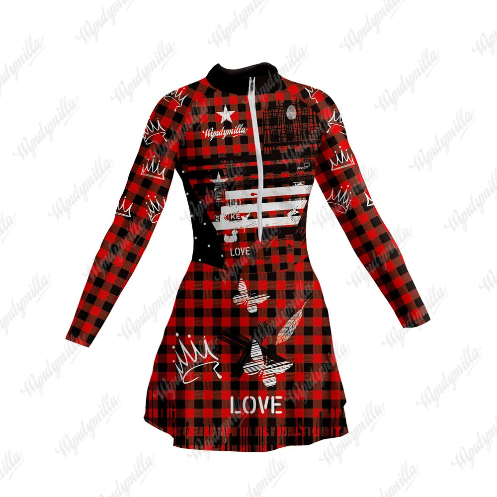 Macaquinho Women Triathlon Long sleeve Skirt Jumpsuit Little Monkey Trisuits Bike Cycling Running Tights Roupas Femininas
Macaquinho Women Triathlon Long sleeve Skirt Jumpsuit Little Monkey Trisuits Bike Cycling Running Tights Roupas Femininas