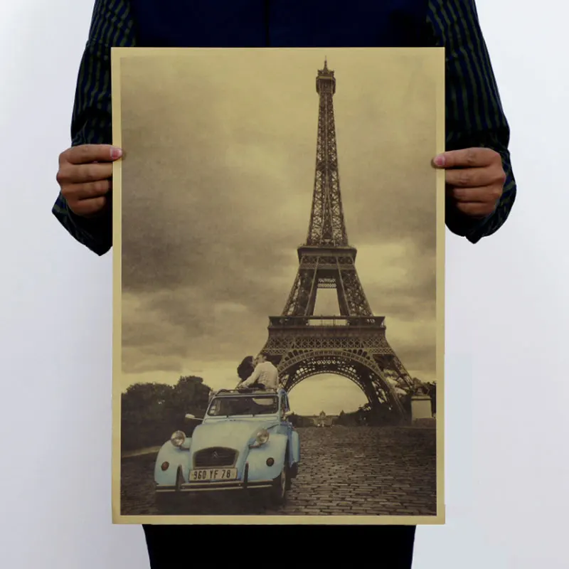 AIMEER Paris Eiffe l Tower and kissing lovers nostalgic retro style kraft paper old poster/bar home decor painting core 51x36cm
AIMEER Paris Eiffe l Tower and kissing lovers nostalgic retro style kraft paper old poster/bar home decor painting core 51x36cm
