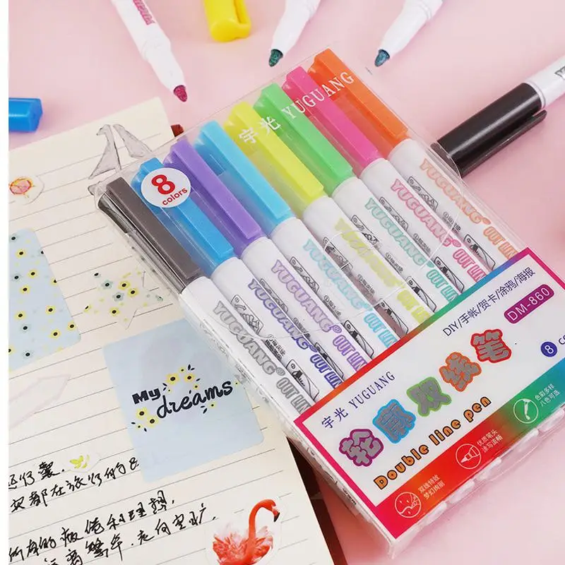 8pcs/Set Colorful Double Line Pen Highlighter Fluorescent Marker Candy Color Student Multicolor Hand Note Pen For School Poster
8pcs/Set Colorful Double Line Pen Highlighter Fluorescent Marker Candy Color Student Multicolor Hand Note Pen For School Poster