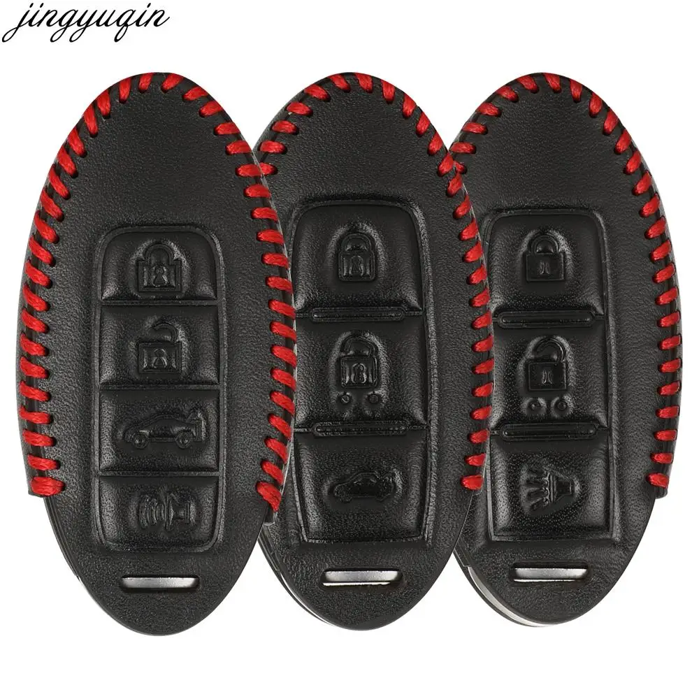 Jingyuqin Hand Sewing Leather Remote Car Key Case Cover For Nissan Altima Maxima Murano Rogue Sunny Teana Versa Sentra 3/4 BTNS
Jingyuqin Hand Sewing Leather Remote Car Key Case Cover For Nissan Altima Maxima Murano Rogue Sunny Teana Versa Sentra 3/4 BTNS