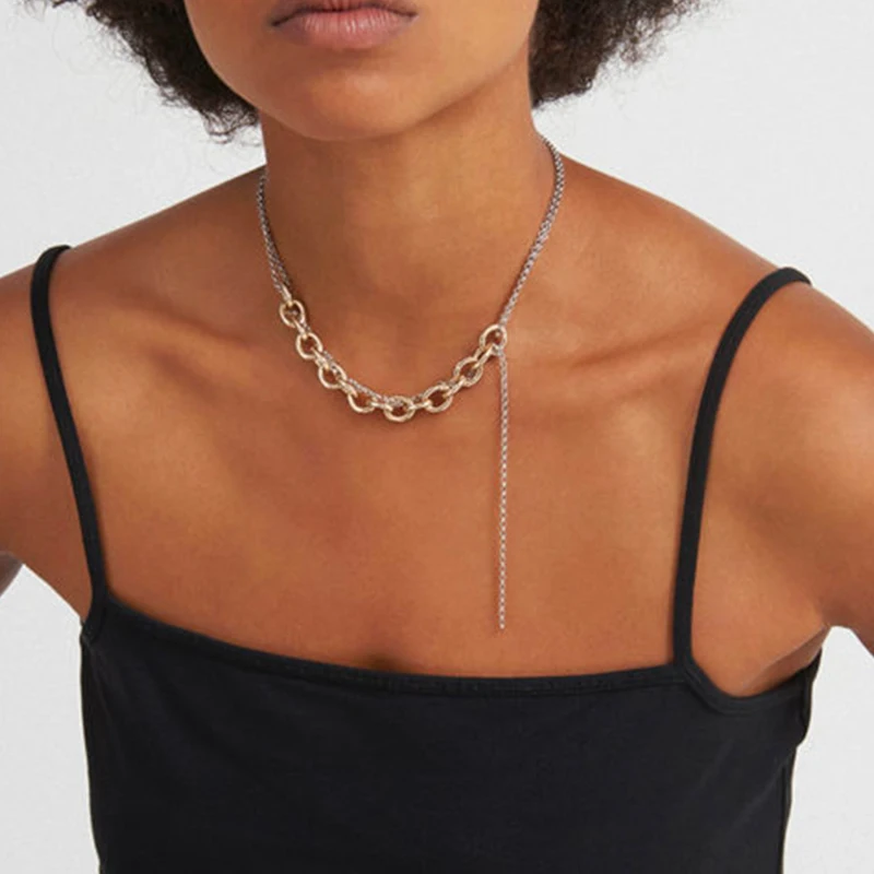 Stainless steel multi-chain stitching necklace, personalized necklace, trendy fashion jewelry gift, for girlfriend
Stainless steel multi-chain stitching necklace, personalized necklace, trendy fashion jewelry gift, for girlfriend