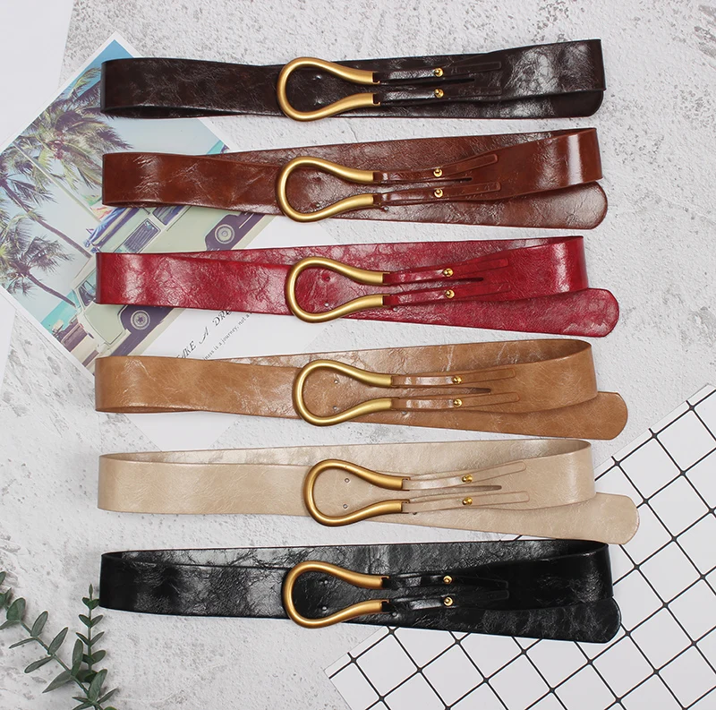 SeeBeautiful Horseshoe Buckle PU Leather Belts Female All-match Simple Personaly Girdle Summer Spring 2021 New Fashion Tide W906
SeeBeautiful Horseshoe Buckle PU Leather Belts Female All-match Simple Personaly Girdle Summer Spring 2021 New Fashion Tide W906