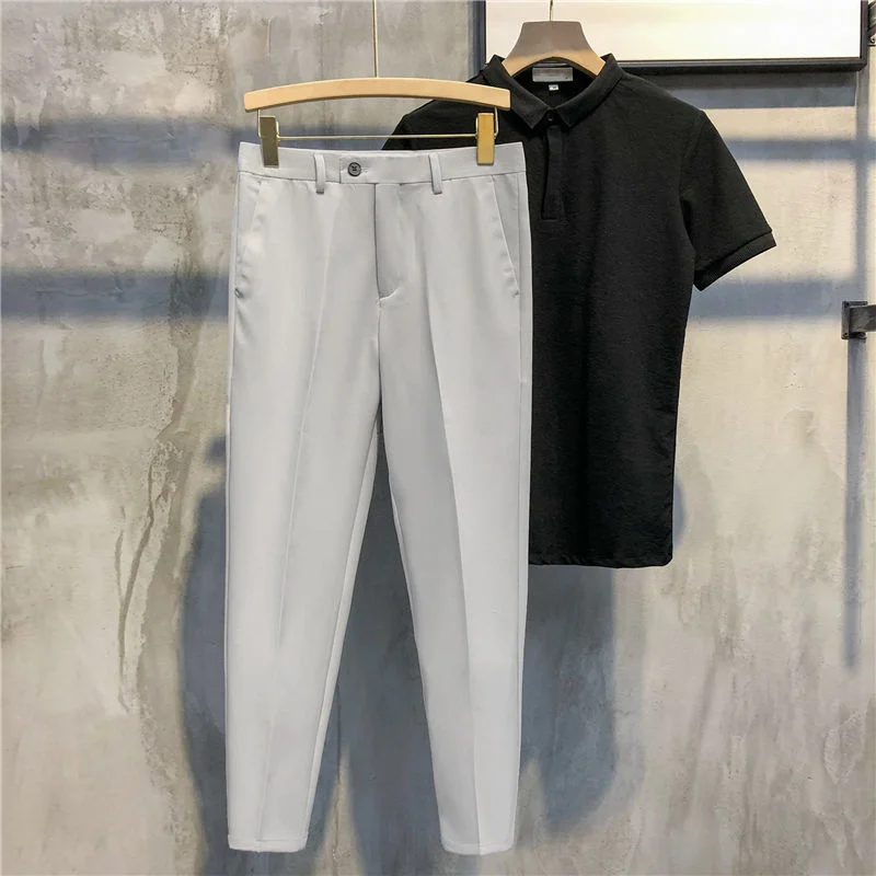 Summer thin pure color drop feeling elastic waist small trousers for men loose straight tube drop feeling slim fit Capris casual
Summer thin pure color drop feeling elastic waist small trousers for men loose straight tube drop feeling slim fit Capris casual