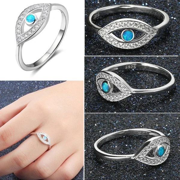 Fashion Turkish Blue Cubic Zircon Diamond Ring Rhinestone Opal Evil Eye Women Ring 925 Sterling Silver Crystal Exquisite CZ Ring
Fashion Turkish Blue Cubic Zircon Diamond Ring Rhinestone Opal Evil Eye Women Ring 925 Sterling Silver Crystal Exquisite CZ Ring