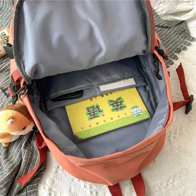 Nylon-proof new female multi-pocket female backpack contrast travel bag color teen kawaii backpack bag 
Nylon-proof new female multi-pocket female backpack contrast travel bag color teen kawaii backpack bag