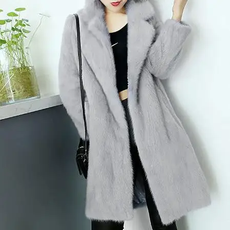 Пальто из искусственного меха 2019 зимние женские меховое Меховая куртка Femme