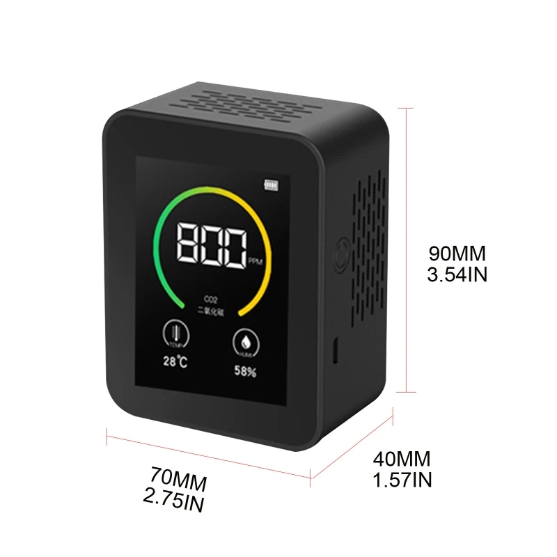 CO2 Gas Detector Carbon Dioxide Concentration Temperature Humidity Detection Meter Smart Alarm Detector with LCD Screen
CO2 Gas Detector Carbon Dioxide Concentration Temperature Humidity Detection Meter Smart Alarm Detector with LCD Screen
