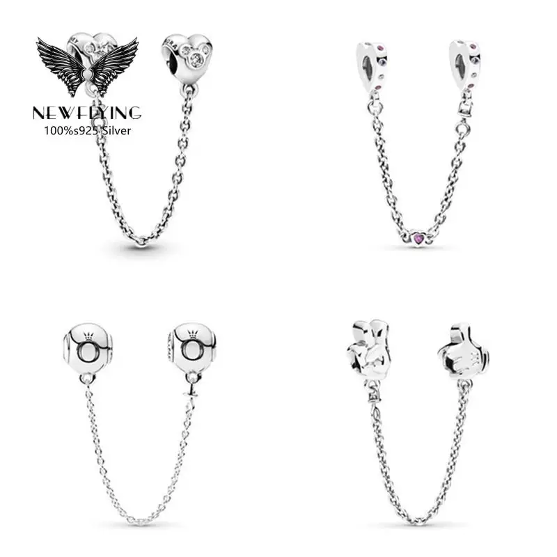 925 Sterling Silver Dis Mickey Safety Chain With Zircon Stone Heart Crown O Logo Charm Protection Chain Fit Pando Bracelet
925 Sterling Silver Dis Mickey Safety Chain With Zircon Stone Heart Crown O Logo Charm Protection Chain Fit Pando Bracelet