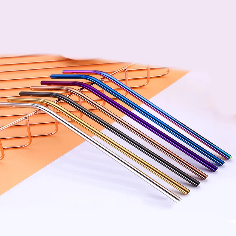 Stainless Steel Straw Rainbow Color Reusable Metal Straws Straight Bent Drinking Straw Milk Drinkware Party Accessory Fashion
Stainless Steel Straw Rainbow Color Reusable Metal Straws Straight Bent Drinking Straw Milk Drinkware Party Accessory Fashion