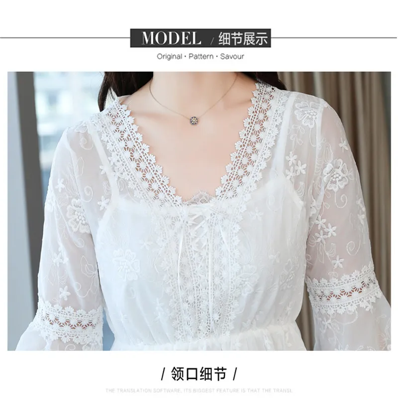 2021 Summer New Lace Dress Women Korean Elegant Floral Embroidery Mid-sleeves Slim Short Chiffon Dresses Female JD1439
2021 Summer New Lace Dress Women Korean Elegant Floral Embroidery Mid-sleeves Slim Short Chiffon Dresses Female JD1439