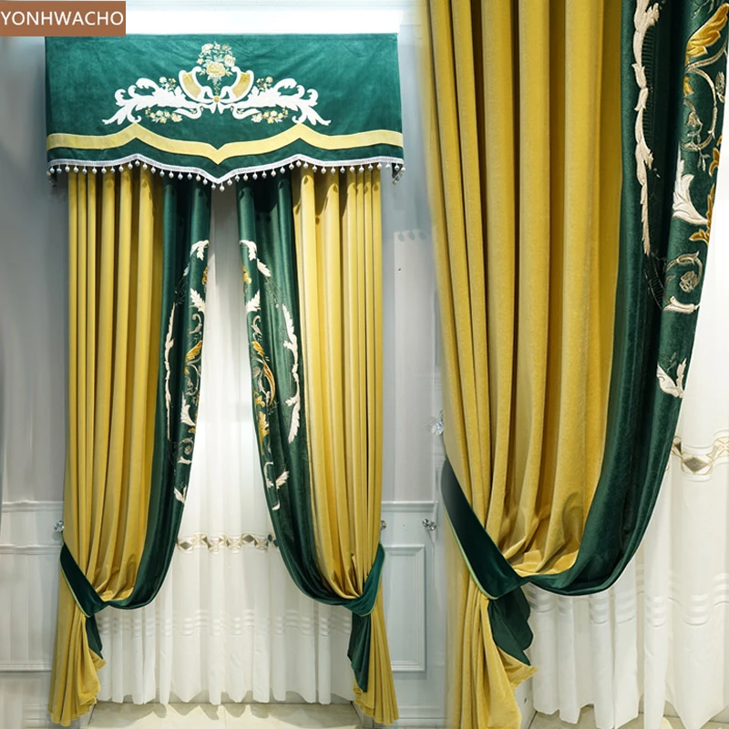 Custom curtain luxury modern velvet living room high-grade flannel yellow cloth blackout curtain valance tulle panel C546
Custom curtain luxury modern velvet living room high-grade flannel yellow cloth blackout curtain valance tulle panel C546