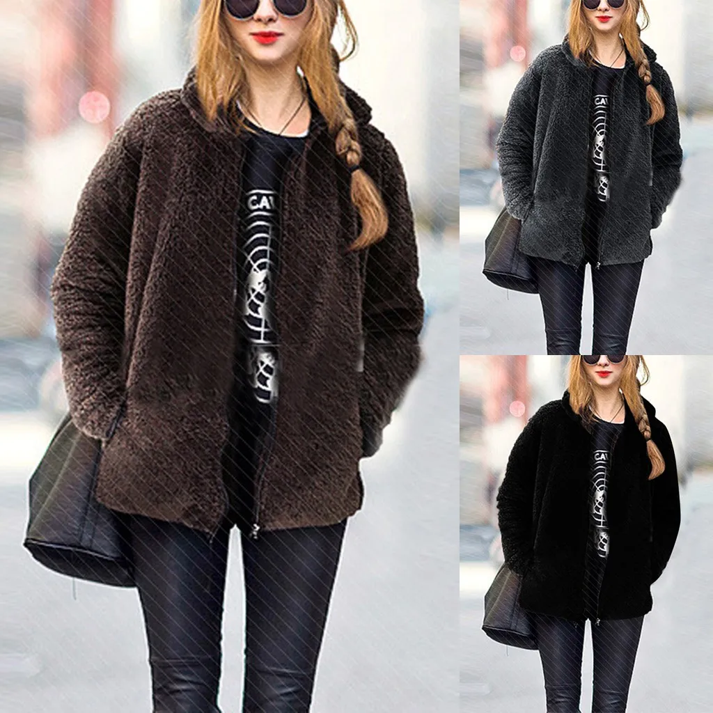 KANCOOLD Zipper Lapel Sweatshirt Fleece Women Autumn Winter Warm Soft Thick Plush Overcoat Tops Outerwear Solid Color
KANCOOLD Zipper Lapel Sweatshirt Fleece Women Autumn Winter Warm Soft Thick Plush Overcoat Tops Outerwear Solid Color