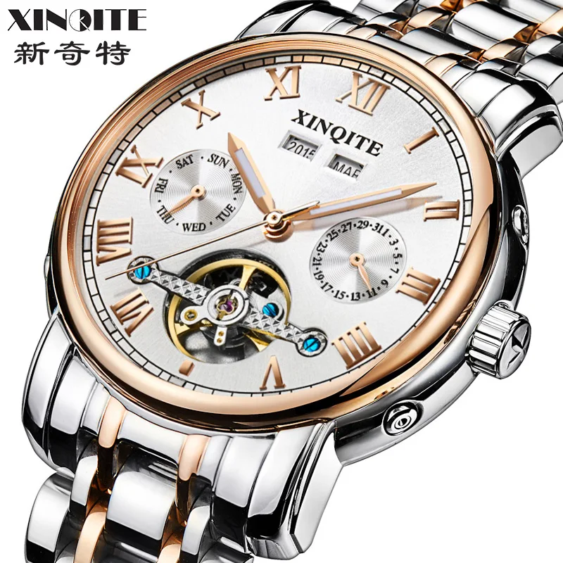 XINQITE Top Brand Men Mechanical Watches Stainless Steel Waterproof Automatic Watch With Calendar Week Year Noctilucent Function
XINQITE Top Brand Men Mechanical Watches Stainless Steel Waterproof Automatic Watch With Calendar Week Year Noctilucent Function