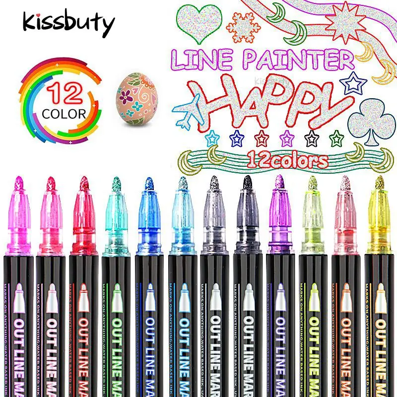 Double Line Pen Outline Paint Marker Pens Diy Album 8/12 Colors Scrapbooking Metal Marker Highlighter Drawing Painting Doodling
Double Line Pen Outline Paint Marker Pens Diy Album 8/12 Colors Scrapbooking Metal Marker Highlighter Drawing Painting Doodling