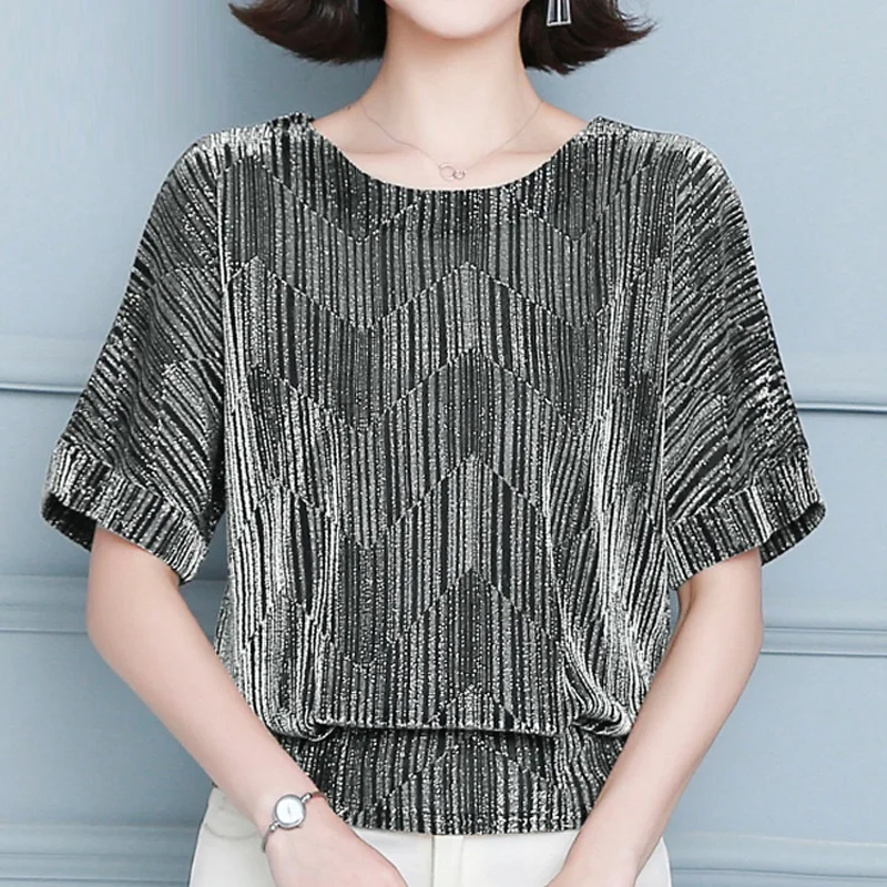 Casual Loose Bat Sleeves Glitter Shirt Tops Fashion Elegant Tunic Sequin Blouse 2022 Summer Red Shine Women's Blouses Plus Size
Casual Loose Bat Sleeves Glitter Shirt Tops Fashion Elegant Tunic Sequin Blouse 2022 Summer Red Shine Women's Blouses Plus Size