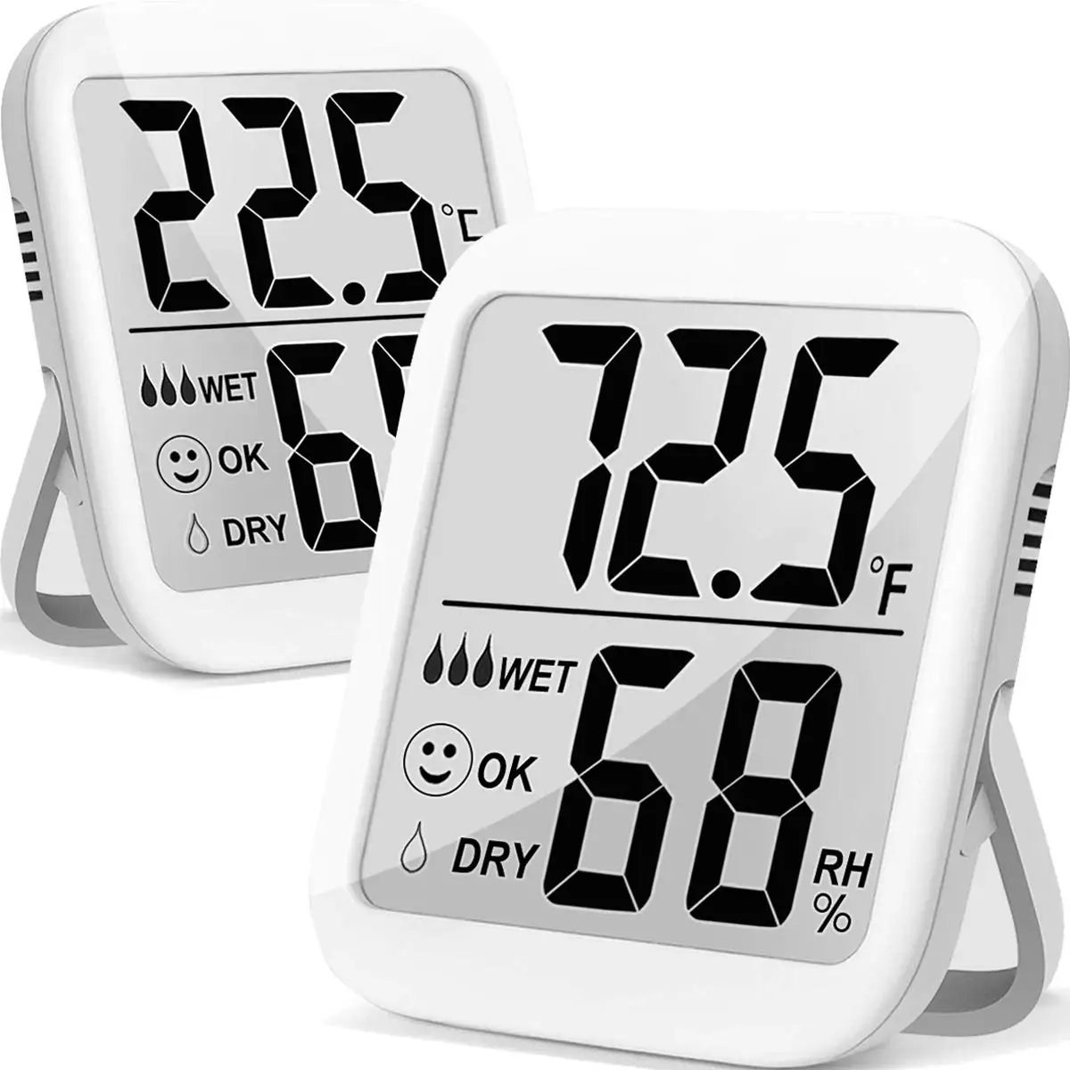 Humidity Gauge Indoor Thermometer Hygrometer Humidity Meter Temperature and Humidity Monitor with Dual Sensors for Bed Room Pet
Humidity Gauge Indoor Thermometer Hygrometer Humidity Meter Temperature and Humidity Monitor with Dual Sensors for Bed Room Pet