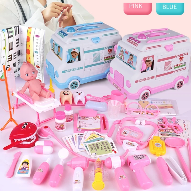 High Quality NEW 1 Set Electric Ambulance Box 52/65 Pcs/Set Girls Role Play Doctor Game Medicine Simulation Dentist Pretend Toy
High Quality NEW 1 Set Electric Ambulance Box 52/65 Pcs/Set Girls Role Play Doctor Game Medicine Simulation Dentist Pretend Toy