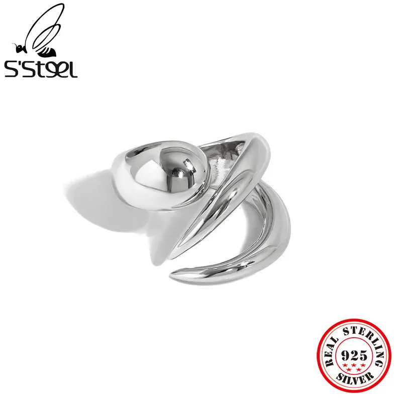 S'STEEL Designer Rings 925 Sterling Silver For Women Geometric Water Drop Shape Minimalist Open Ring 2021 Trend Fine Jewellery
S'STEEL Designer Rings 925 Sterling Silver For Women Geometric Water Drop Shape Minimalist Open Ring 2021 Trend Fine Jewellery