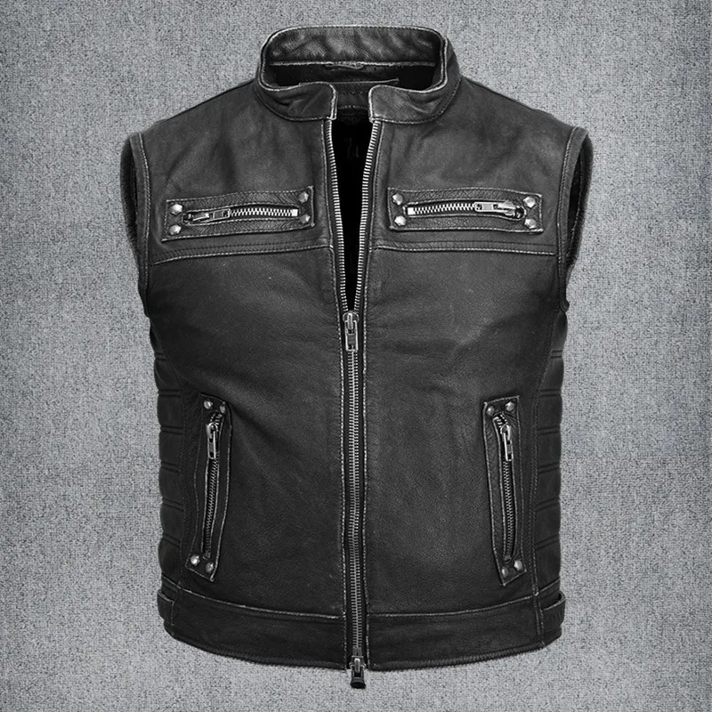 Black Men 2020 American Biker's Leather Vest Plus Size XXXXL Genuine Cowhide Spring Slim Fit Motorcycle Vest FREE SHIPPING
Black Men 2020 American Biker's Leather Vest Plus Size XXXXL Genuine Cowhide Spring Slim Fit Motorcycle Vest FREE SHIPPING