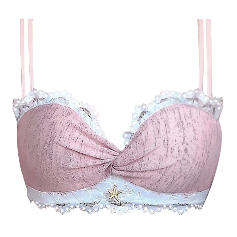 

Brassiere Sexy Sweet Lingerie Femme Half Cup Small Breast Gather Bras Light Refreshing Top Women Intimate Underwear & Sleepwears