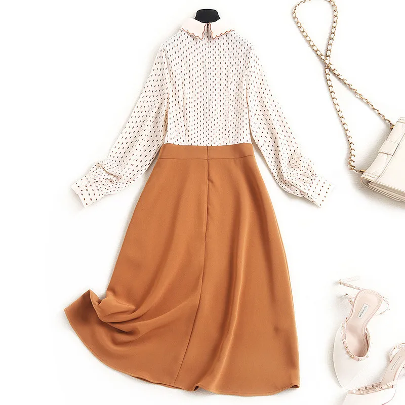 High Quality Runway Fashion Spring Designer Chiffon Print Patchwork Office Dress Women Elegant Long Sleeve Clothes Casual Festa 
High Quality Runway Fashion Spring Designer Chiffon Print Patchwork Office Dress Women Elegant Long Sleeve Clothes Casual Festa