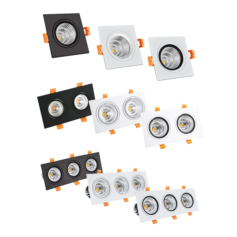 Светодиодный потолочный светильник COB квадратный с регулируемой яркостью 110 В 220