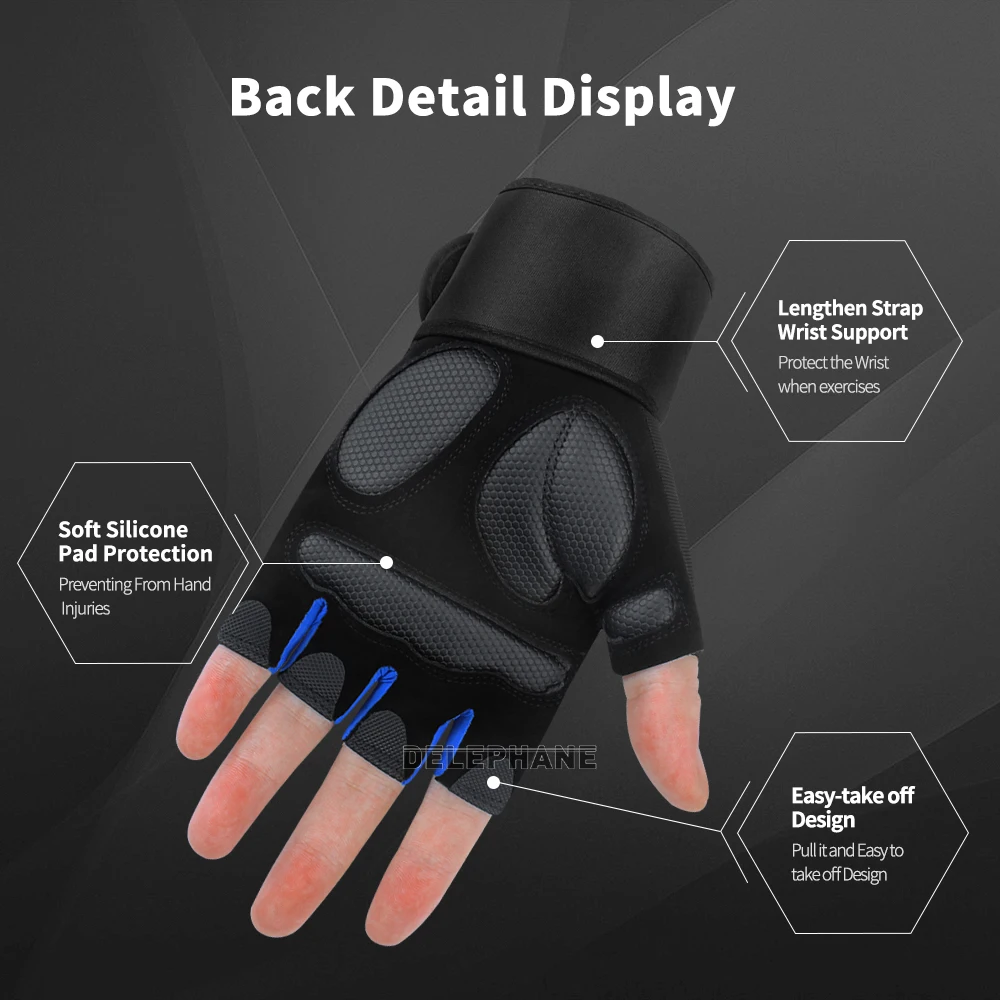 DELEPHANE Gym Gloves Women Wrist Support Sports Gloves Half Finger Non-Slip Bicycle Gloves Fingerless Girl Glove Fitness
DELEPHANE Gym Gloves Women Wrist Support Sports Gloves Half Finger Non-Slip Bicycle Gloves Fingerless Girl Glove Fitness