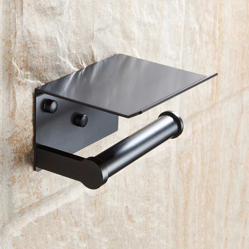 Toilet Paper Holder with Shelf Wall Mounted Mobile Phone Paper Towel Holder Decorative Bathroom Roll Paper Holder Black
Toilet Paper Holder with Shelf Wall Mounted Mobile Phone Paper Towel Holder Decorative Bathroom Roll Paper Holder Black