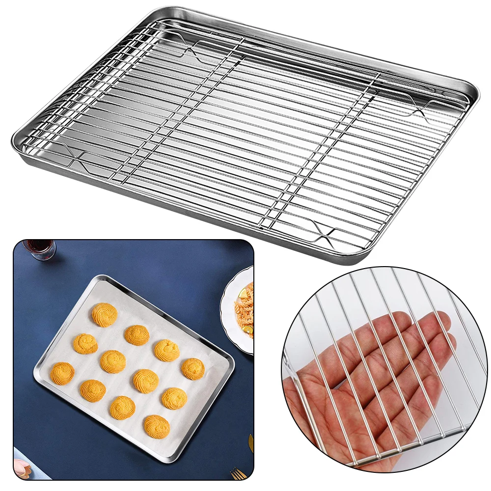 Stainless Steel Baking Tray with Removable Cooling Rack Non-stick Chips Basket Baking Pan Sheet Grill Mesh Kitchen Tool BBQ Tray
Stainless Steel Baking Tray with Removable Cooling Rack Non-stick Chips Basket Baking Pan Sheet Grill Mesh Kitchen Tool BBQ Tray