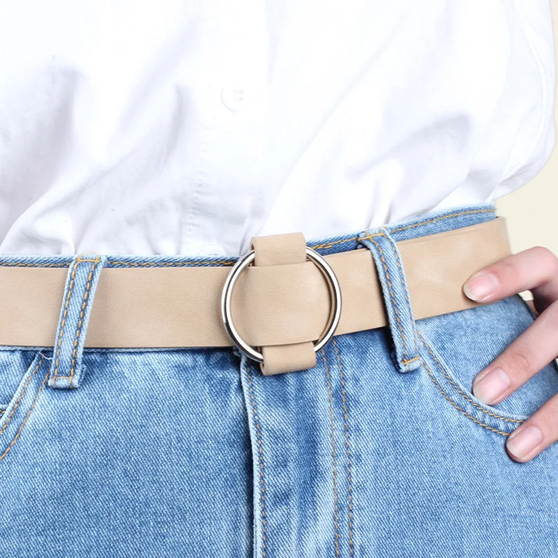 Women Leather Belt Fashion Round Metal Buckle Female Leisure Dress Jeans Wild Without Pin Strap All-match Lady Adjustable Belts
Women Leather Belt Fashion Round Metal Buckle Female Leisure Dress Jeans Wild Without Pin Strap All-match Lady Adjustable Belts