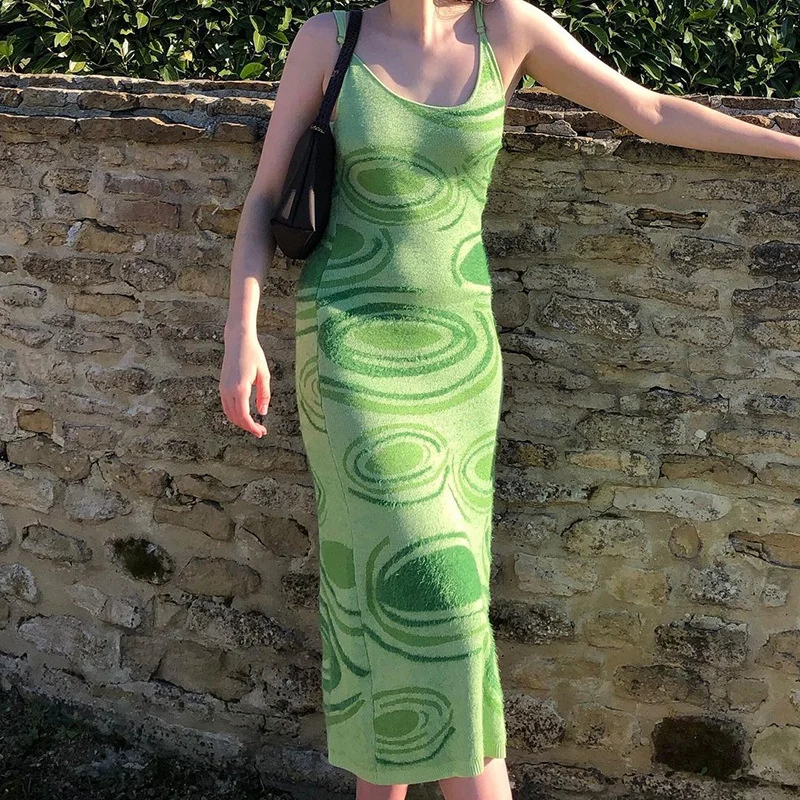 Print Knit Dress Women Green Y2K Summer Sexy Bodycon Sleeveless Spaghetti Strap Beach Party Midi Dresses 2021
Print Knit Dress Women Green Y2K Summer Sexy Bodycon Sleeveless Spaghetti Strap Beach Party Midi Dresses 2021