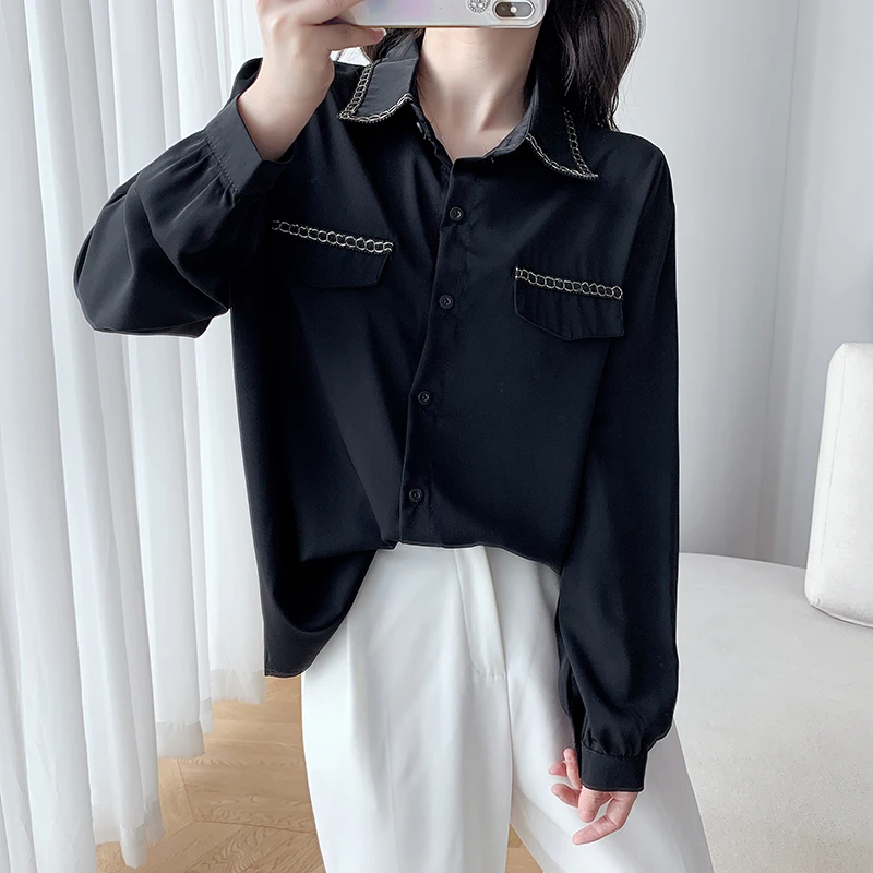 Lauri Laki Office Ladies Blouse Women Vintage Long Sleeve Shirts Mujer Autumn 2020 Women Tops Elegant Turn-Down Collar Blouse
Lauri Laki Office Ladies Blouse Women Vintage Long Sleeve Shirts Mujer Autumn 2020 Women Tops Elegant Turn-Down Collar Blouse